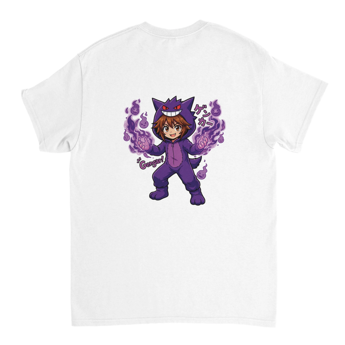 Ruka en Gengar - T-shirt Crewneck Lourd Pokémon | Coton Unisexe Décontracté T-shirt - KAWAII FAVIE