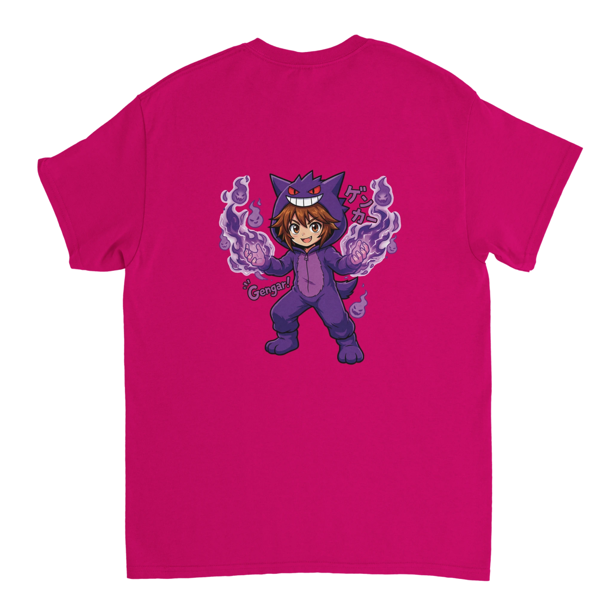 Ruka en Gengar - T-shirt Crewneck Lourd Pokémon | Coton Unisexe Décontracté T-shirt - KAWAII FAVIE