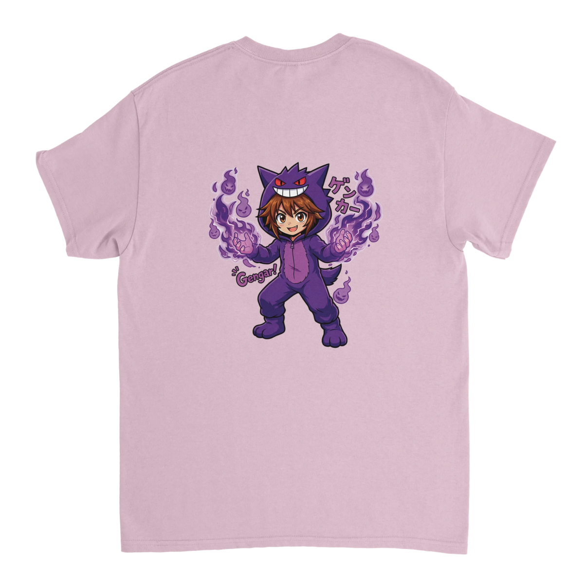 Ruka en Gengar - T-shirt Crewneck Lourd Pokémon | Coton Unisexe Décontracté T-shirt - KAWAII FAVIE