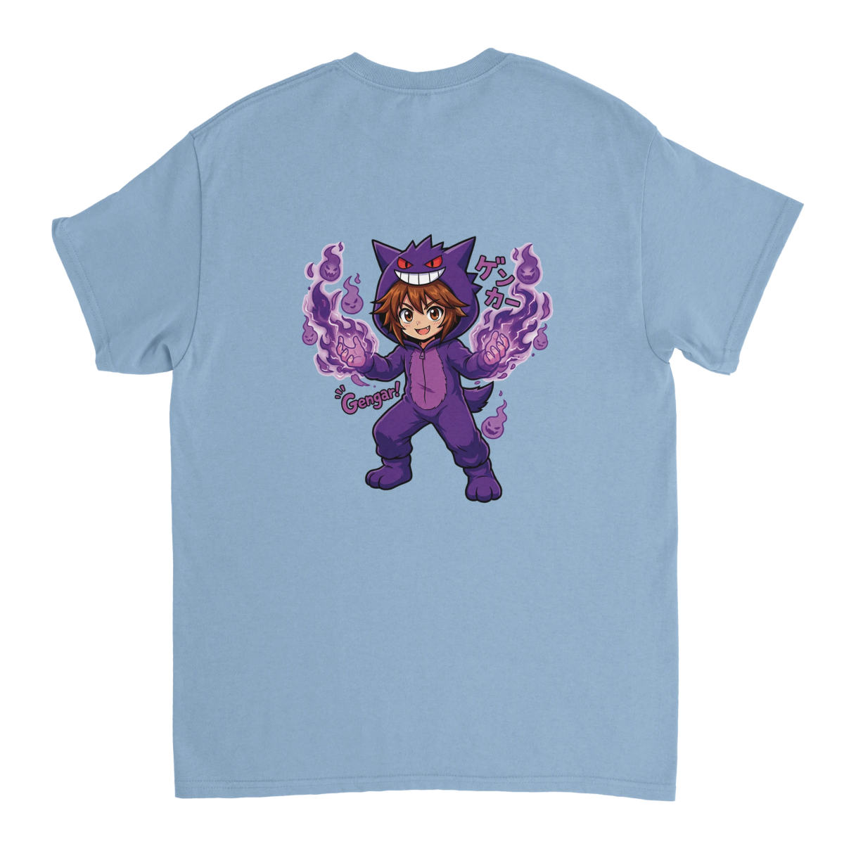 Ruka en Gengar - T-shirt Crewneck Lourd Pokémon | Coton Unisexe Décontracté T-shirt - KAWAII FAVIE