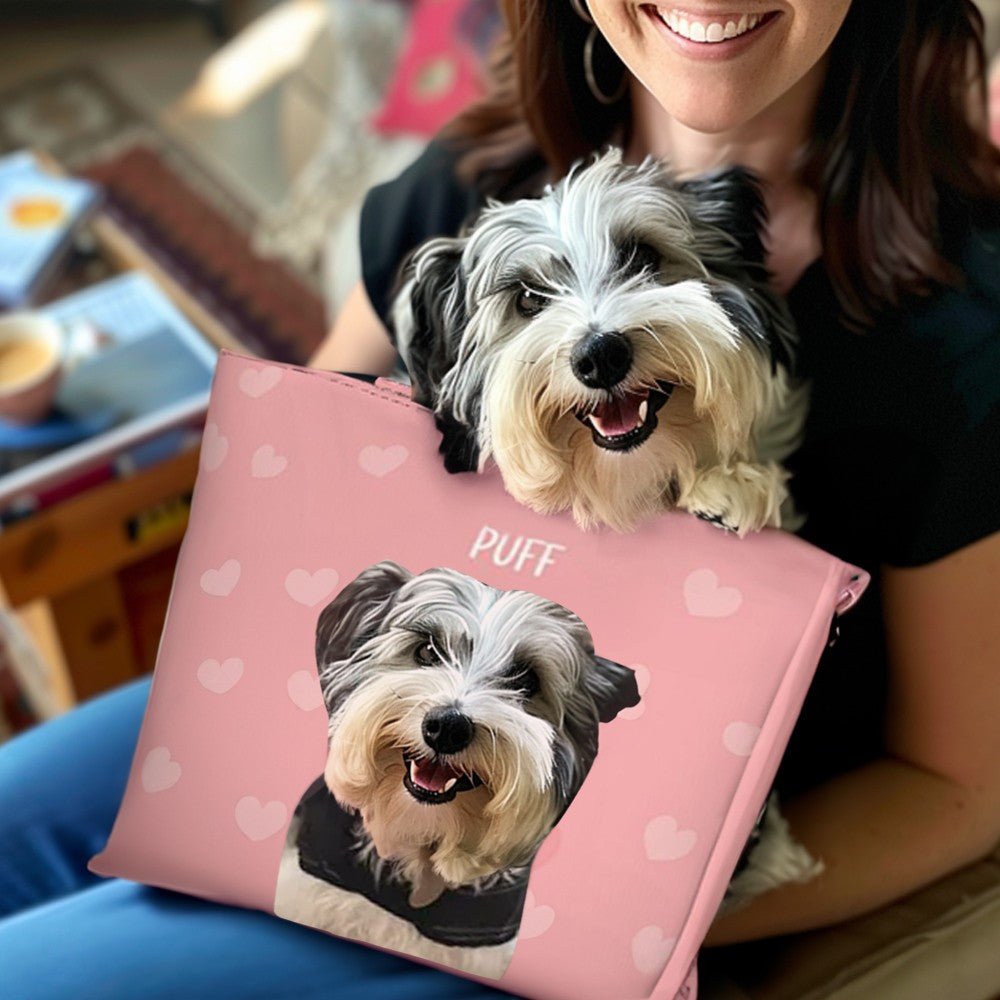 Sac Fourre - Tout Personnalisé « Portrait de Compagnon » | Tote Bag avec Photo & Nom de votre Animal - Cadeau Unique Tote Bag - KAWAII FAVIE