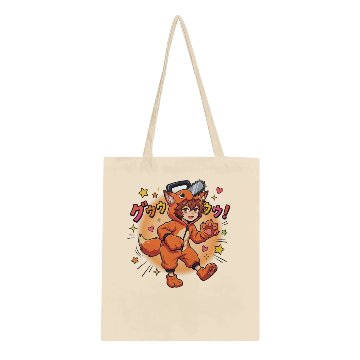 Sac Tote en Coton Ruka en Pochita | Fourre - tout Chainsaw Man 10L Tote Bag - KAWAII FAVIE