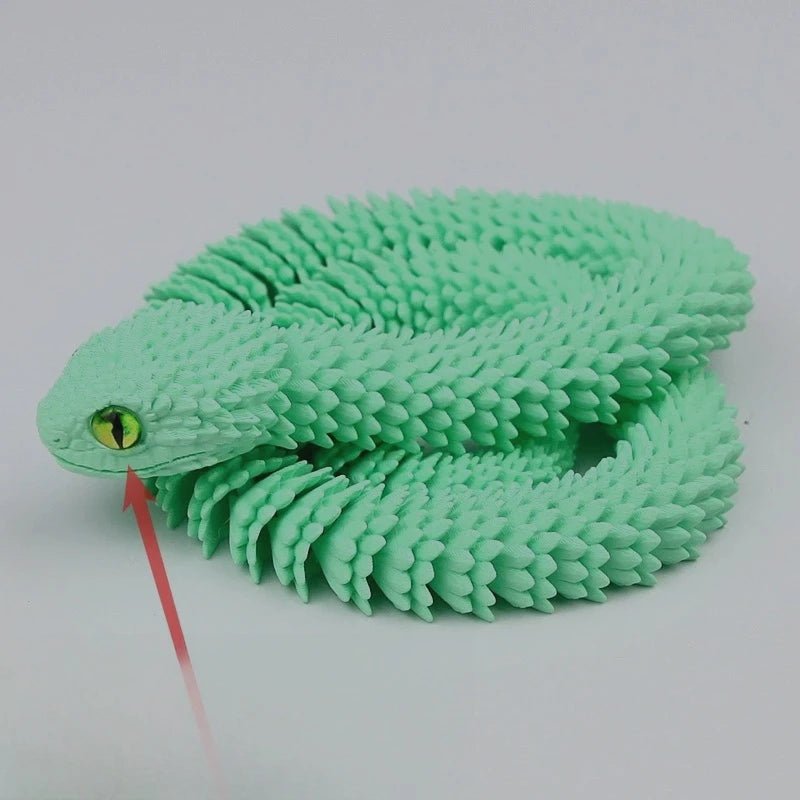 Serpent Articulé Lumineux 60cm | Impression 3D - Décoration d'Intérieur & Cadeau Unique Jouet 3D - KAWAII FAVIE