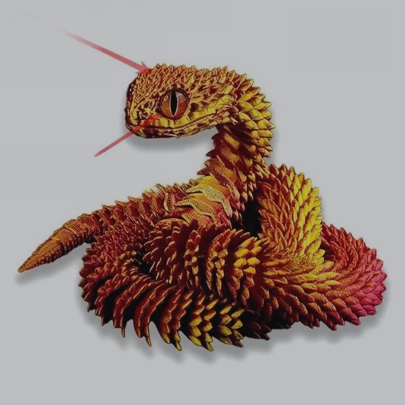 Serpent Articulé Lumineux 60cm | Impression 3D - Décoration d'Intérieur & Cadeau Unique Jouet 3D - KAWAII FAVIE