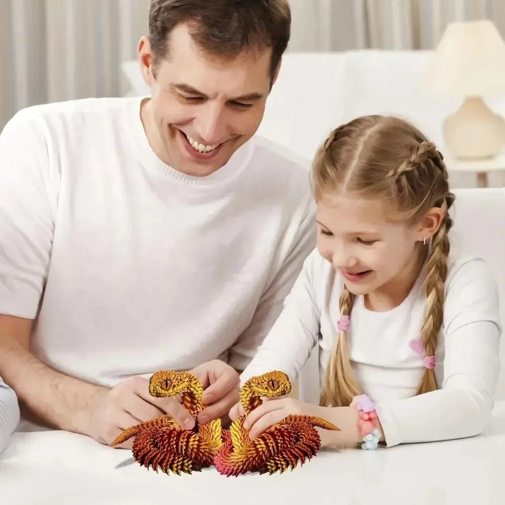 Serpent Articulé Lumineux 60cm | Impression 3D - Décoration d'Intérieur & Cadeau Unique Jouet 3D - KAWAII FAVIE