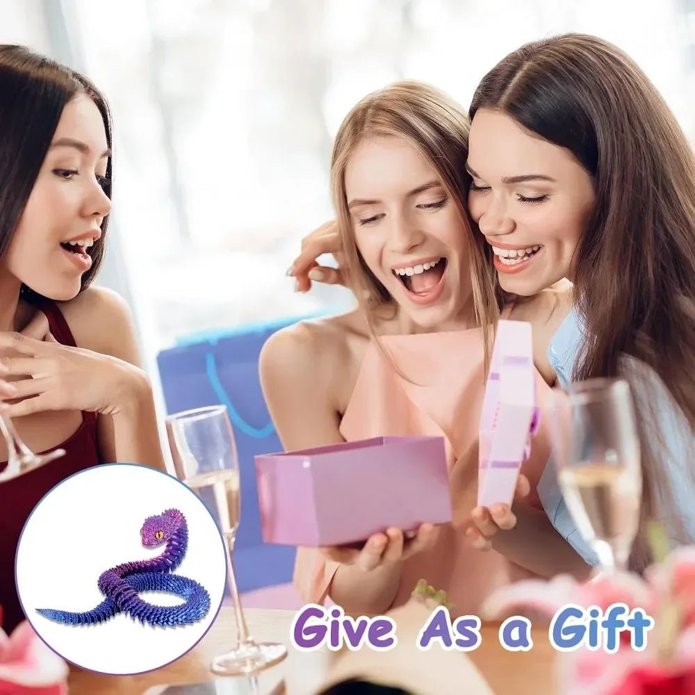 Serpent Articulé Lumineux 60cm | Impression 3D - Décoration d'Intérieur & Cadeau Unique Jouet 3D - KAWAII FAVIE