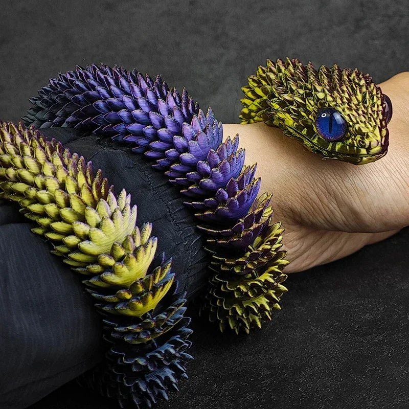 Serpent Articulé Lumineux 60cm | Impression 3D - Décoration d'Intérieur & Cadeau Unique Jouet 3D - KAWAII FAVIE