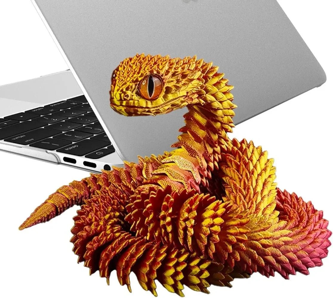 Serpent Articulé Lumineux 60cm | Impression 3D - Décoration d'Intérieur & Cadeau Unique Jouet 3D - KAWAII FAVIE