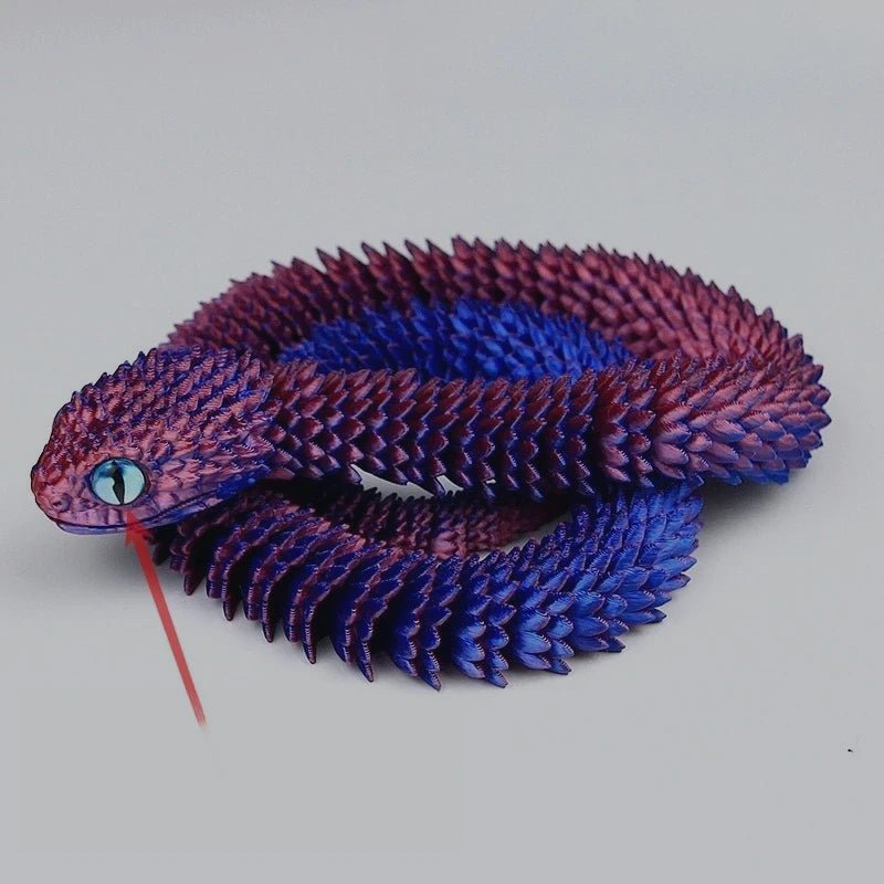 Serpent Articulé Lumineux 60cm | Impression 3D - Décoration d'Intérieur & Cadeau Unique Jouet 3D - KAWAII FAVIE