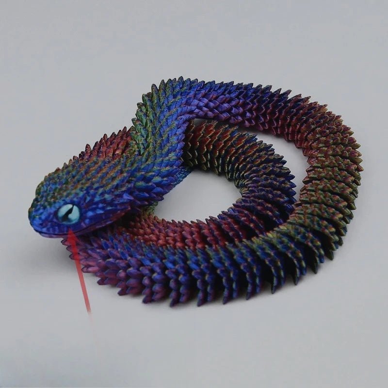 Serpent Articulé Lumineux 60cm | Impression 3D - Décoration d'Intérieur & Cadeau Unique Jouet 3D - KAWAII FAVIE