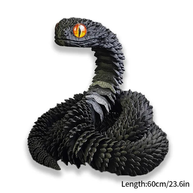 Serpent Articulé Lumineux 60cm | Impression 3D - Décoration d'Intérieur & Cadeau Unique Jouet 3D - KAWAII FAVIE