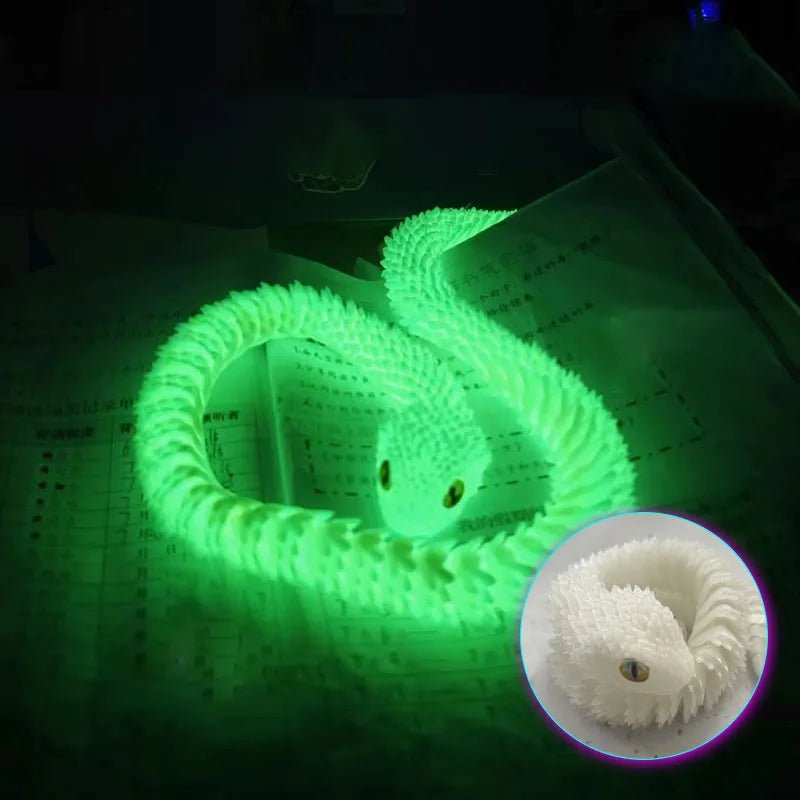 Serpent Articulé Lumineux 60cm | Impression 3D - Décoration d'Intérieur & Cadeau Unique Jouet 3D - KAWAII FAVIE