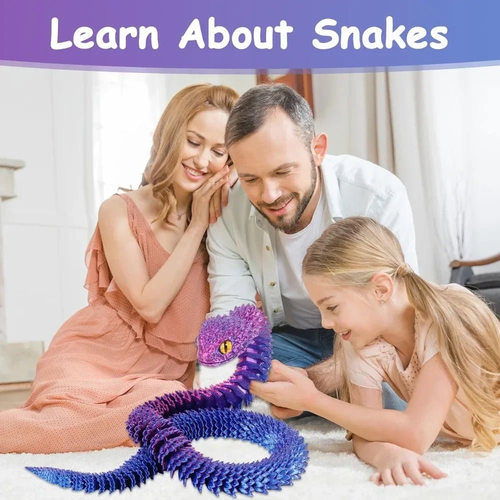 Serpent Articulé Lumineux 60cm | Impression 3D - Décoration d'Intérieur & Cadeau Unique Jouet 3D - KAWAII FAVIE