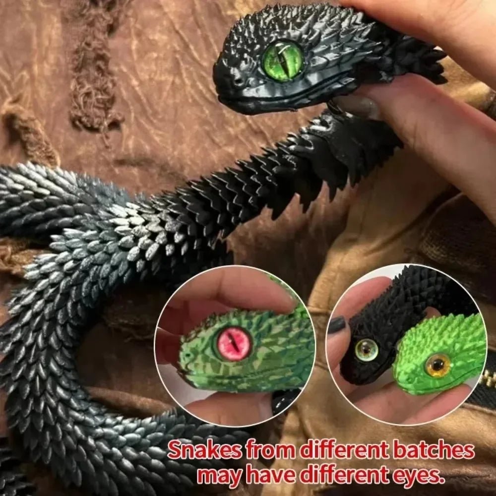 Serpent Articulé Lumineux 60cm | Impression 3D - Décoration d'Intérieur & Cadeau Unique Jouet 3D - KAWAII FAVIE
