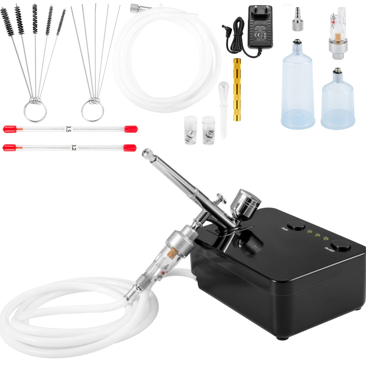 SucceBuy Kit Double Action Airbrush 0.3mm Multifonctionnel - Modélisme Aérographe Aérographe- KAWAII FAVIE