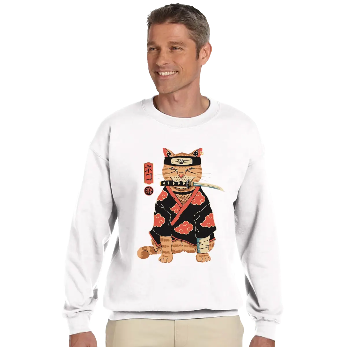 Sweat à capuche « Chat Ninja Akatsuki » - Design Graphique Unique & Audacieux - Design Collector Naruto - KAWAII FAVIE