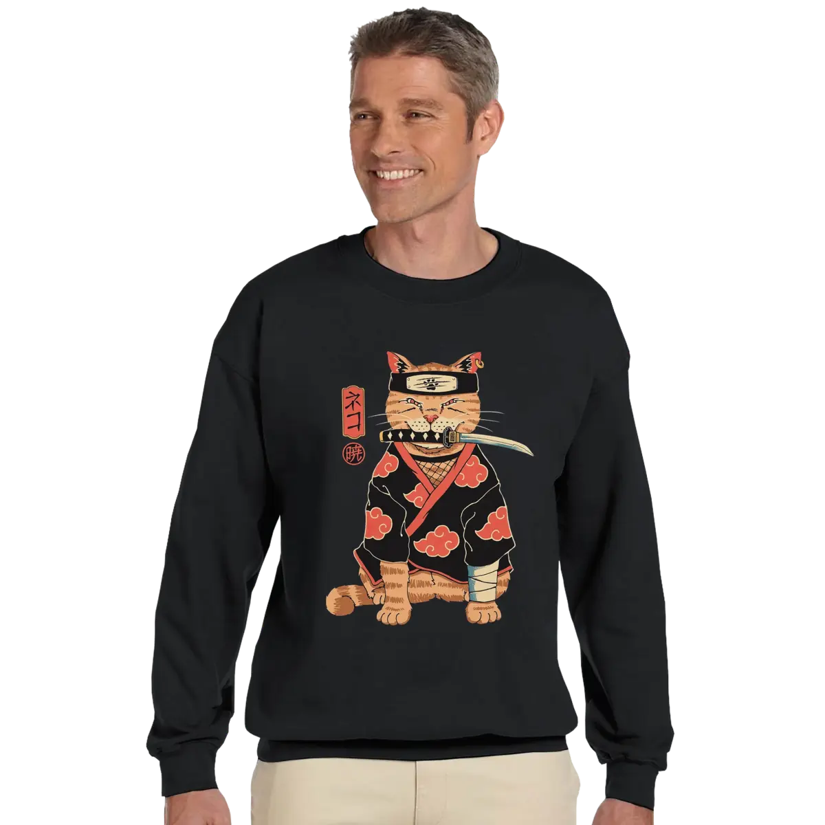 Sweat à capuche « Chat Ninja Akatsuki » - Design Graphique Unique & Audacieux - Design Collector Naruto - KAWAII FAVIE