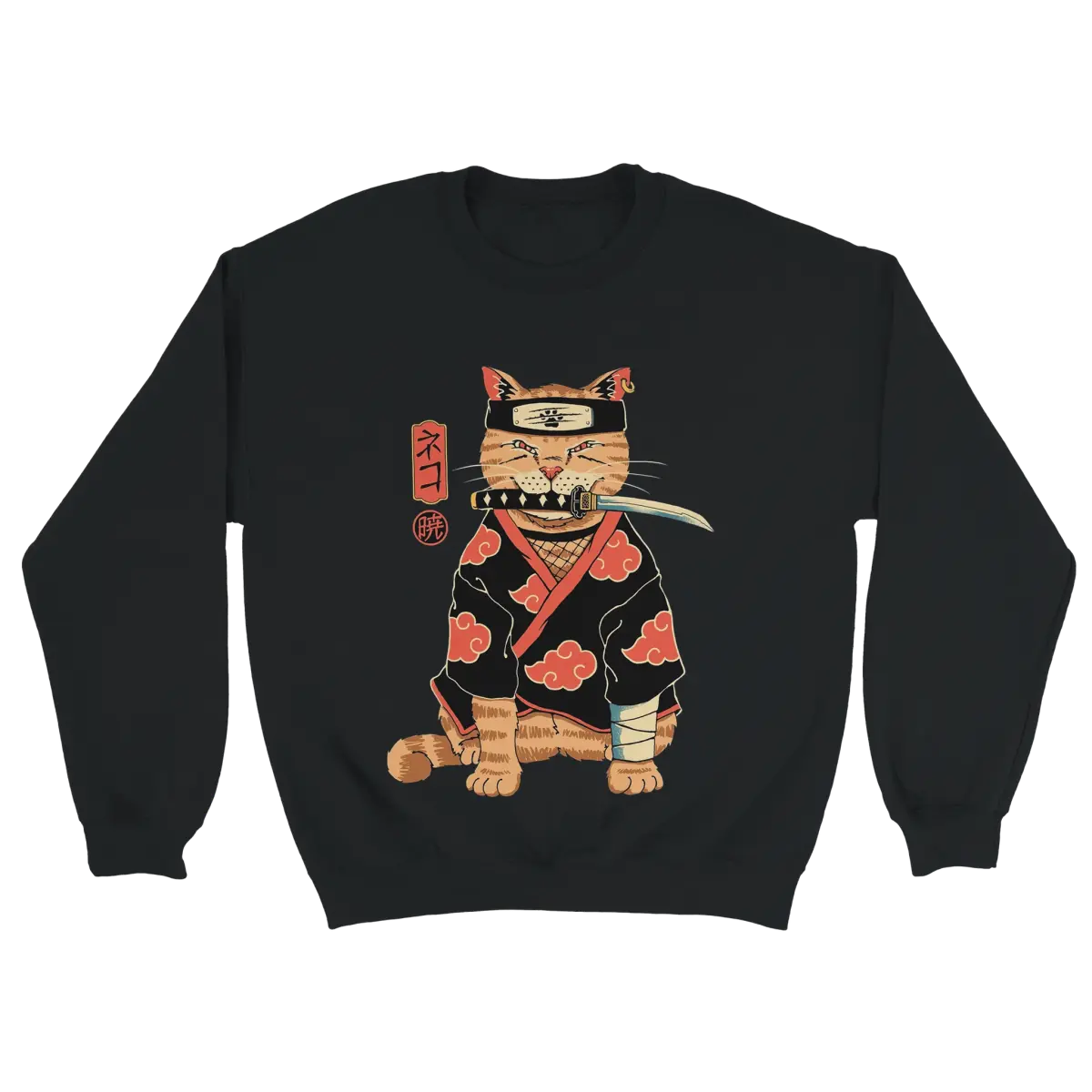 Sweat à capuche « Chat Ninja Akatsuki » - Design Graphique Unique & Audacieux - Design Collector Naruto - KAWAII FAVIE