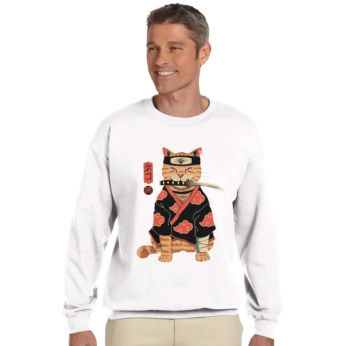 Sweat à capuche « Chat Ninja Akatsuki » - Design Graphique Unique & Audacieux - Design Collector Naruto - KAWAII FAVIE