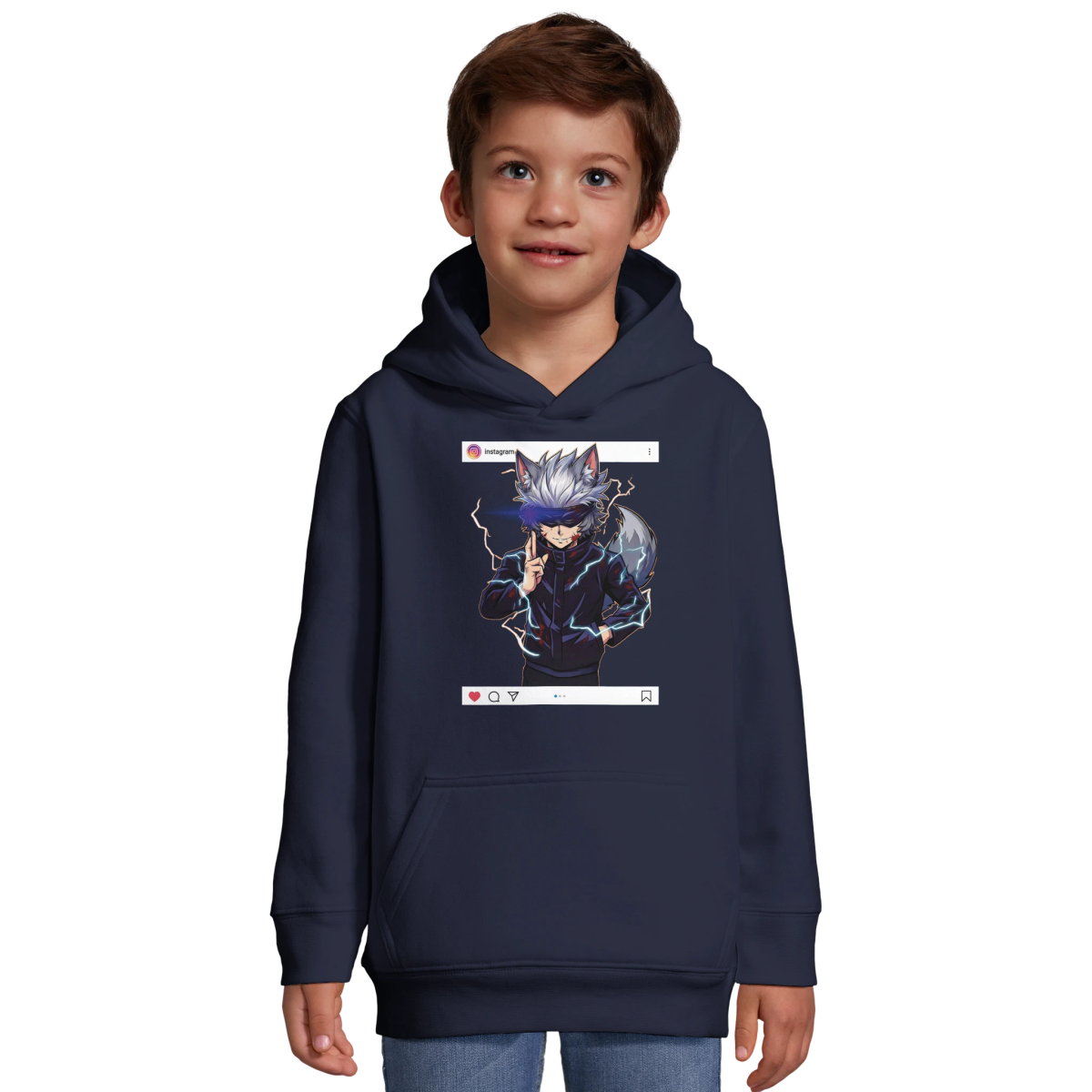 Sweat à Capuche Enfant Éco - responsable | Ruka Cos Gojo (Jujutsu Kaisen) Sweat-shirt - KAWAII FAVIE