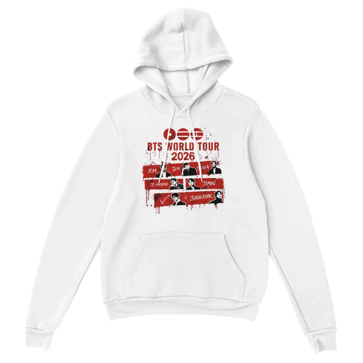 Sweat à Capuche Kpop BTS « World Tour 2026 » | Design Officiel avec les 7 Membres - Unisexe Homme & Femme