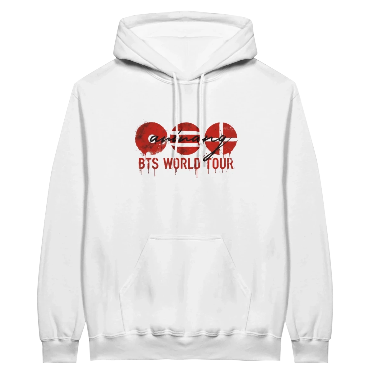 Sweat à Capuche Kpop Officiel BTS World Tour | Design « Love Yourself » avec Logo Rouge - Unisexe pour ARMY
