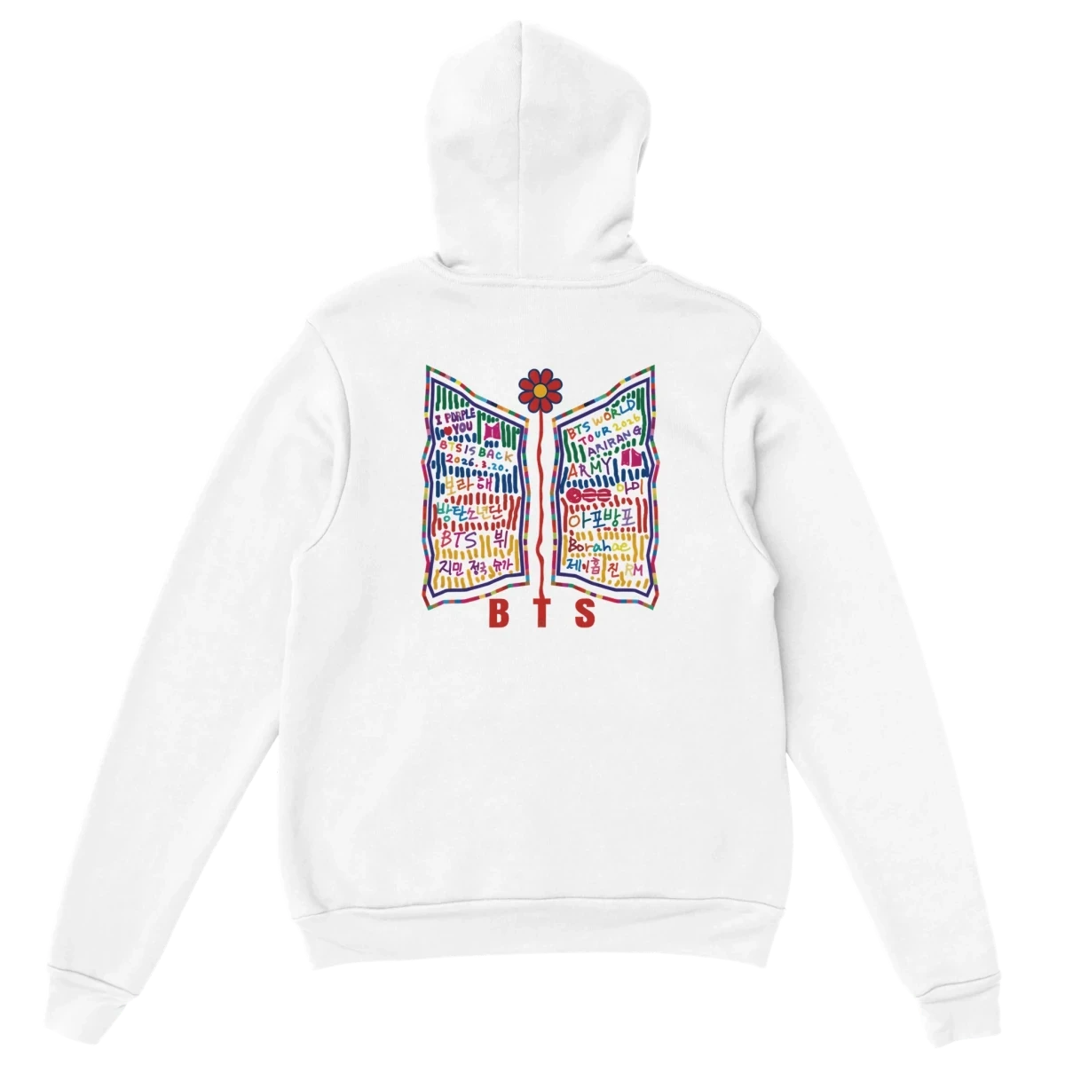 Sweat à Capuche Kpop Officiel BTS World Tour | Design « Love Yourself » avec Logo Rouge - Unisexe pour ARMY