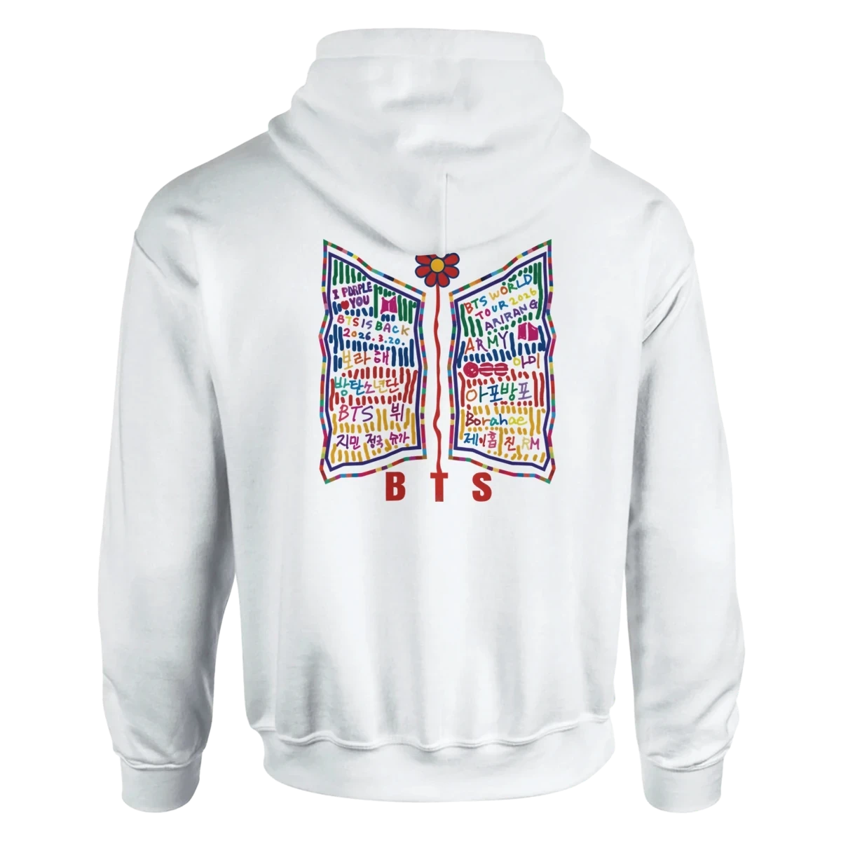 Sweat à Capuche Kpop Officiel BTS World Tour | Design « Love Yourself » avec Logo Rouge - Unisexe pour ARMY