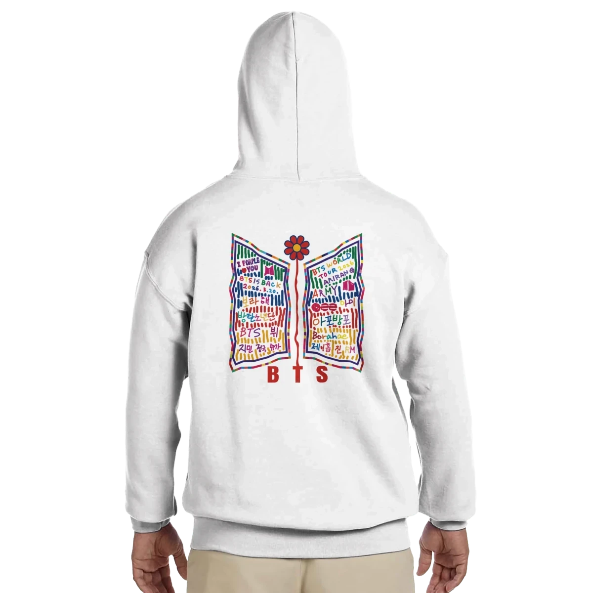 Sweat à Capuche Kpop Officiel BTS World Tour | Design « Love Yourself » avec Logo Rouge - Unisexe pour ARMY