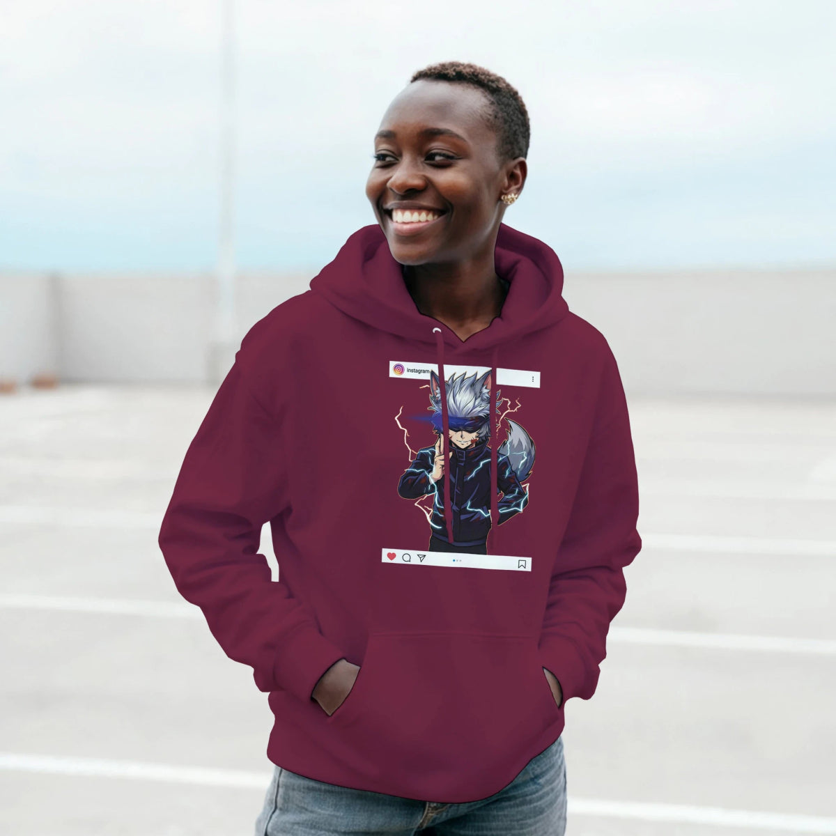 Sweat à Capuche Unisexe Ruka Cos Gojo Pleine Puissance | Jujutsu Kaisen - Style Instagram Sweat - KAWAII FAVIE