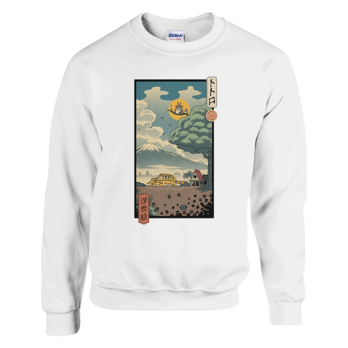Sweat-shirt à Col Rond Unisexe Classique | Totoro - Estampe Ukiyo - e Japonaise Exclusive Sweat-shirt - KAWAII FAVIE