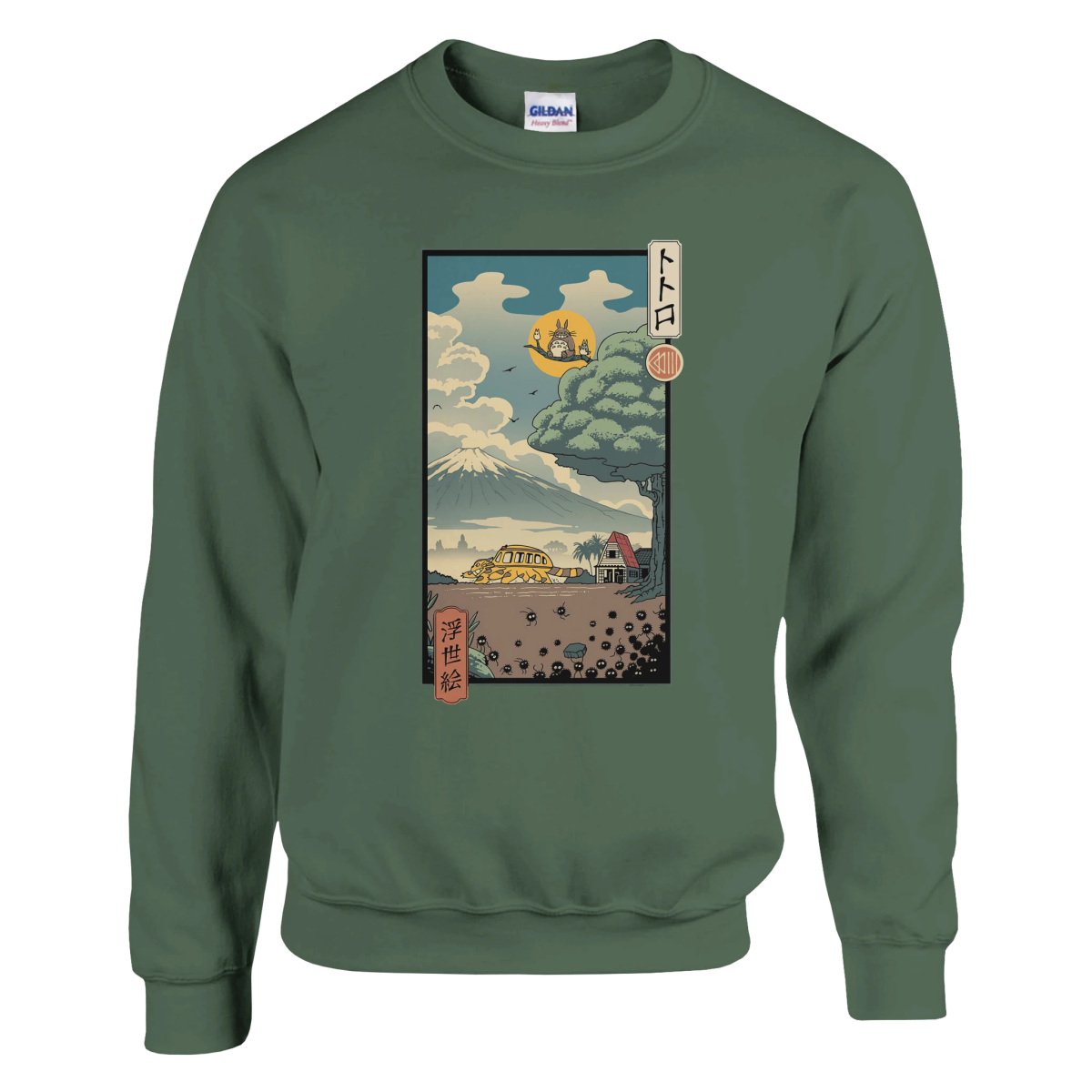 Sweat-shirt à Col Rond Unisexe Classique | Totoro - Estampe Ukiyo - e Japonaise Exclusive Sweat-shirt - KAWAII FAVIE