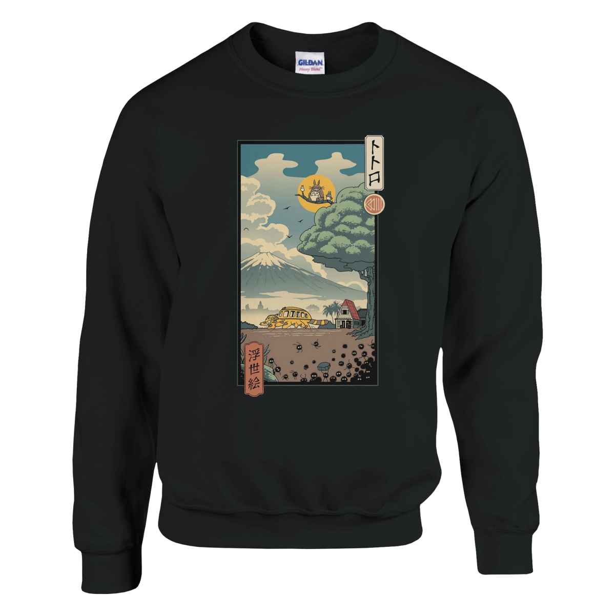 Sweat-shirt à Col Rond Unisexe Classique | Totoro - Estampe Ukiyo - e Japonaise Exclusive Sweat-shirt - KAWAII FAVIE