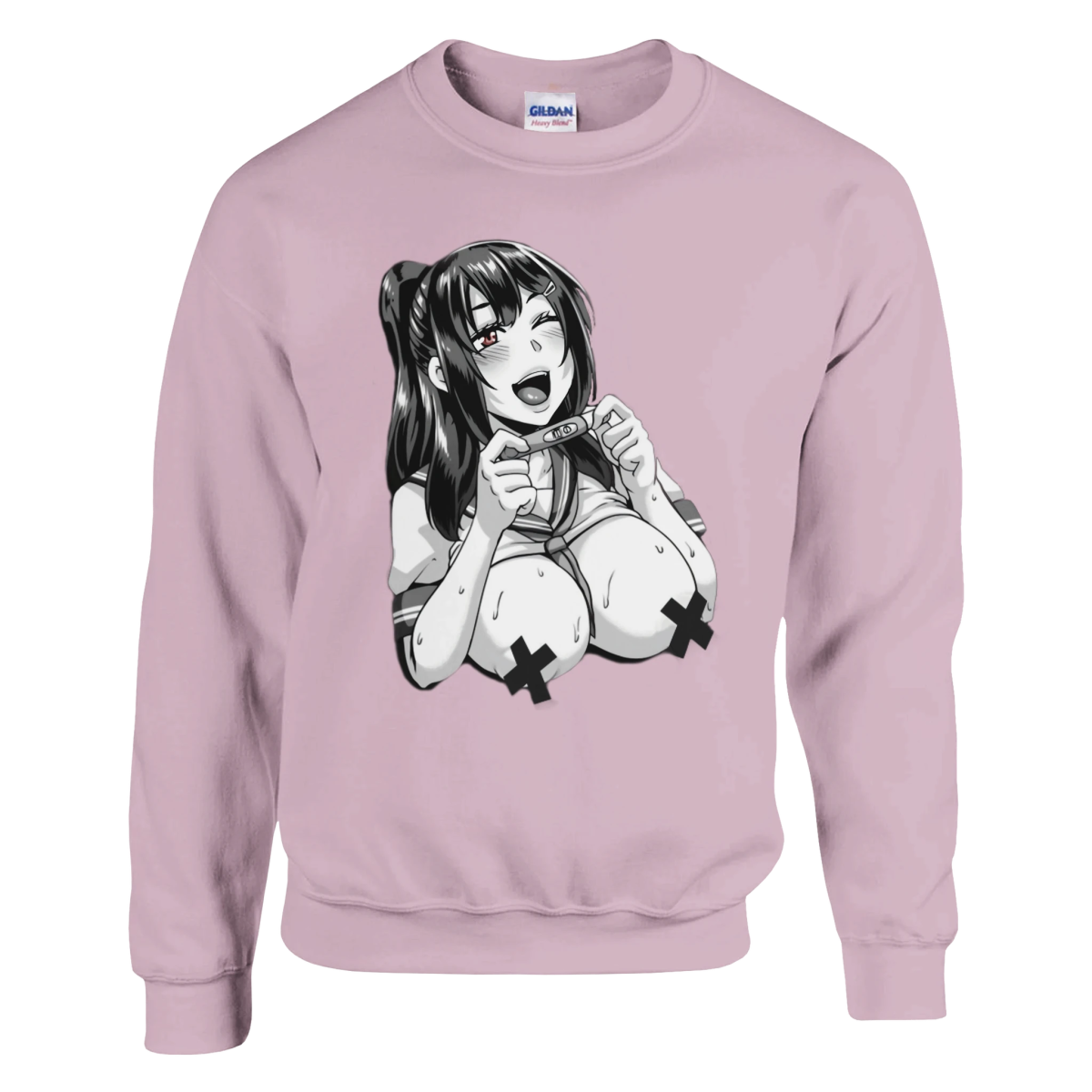 Sweat-shirt à Col Rond Unisexe | Jeune Fille à l'Expression Vive - Hentai - Design Graphique Sweat-shirt - KAWAII FAVIE