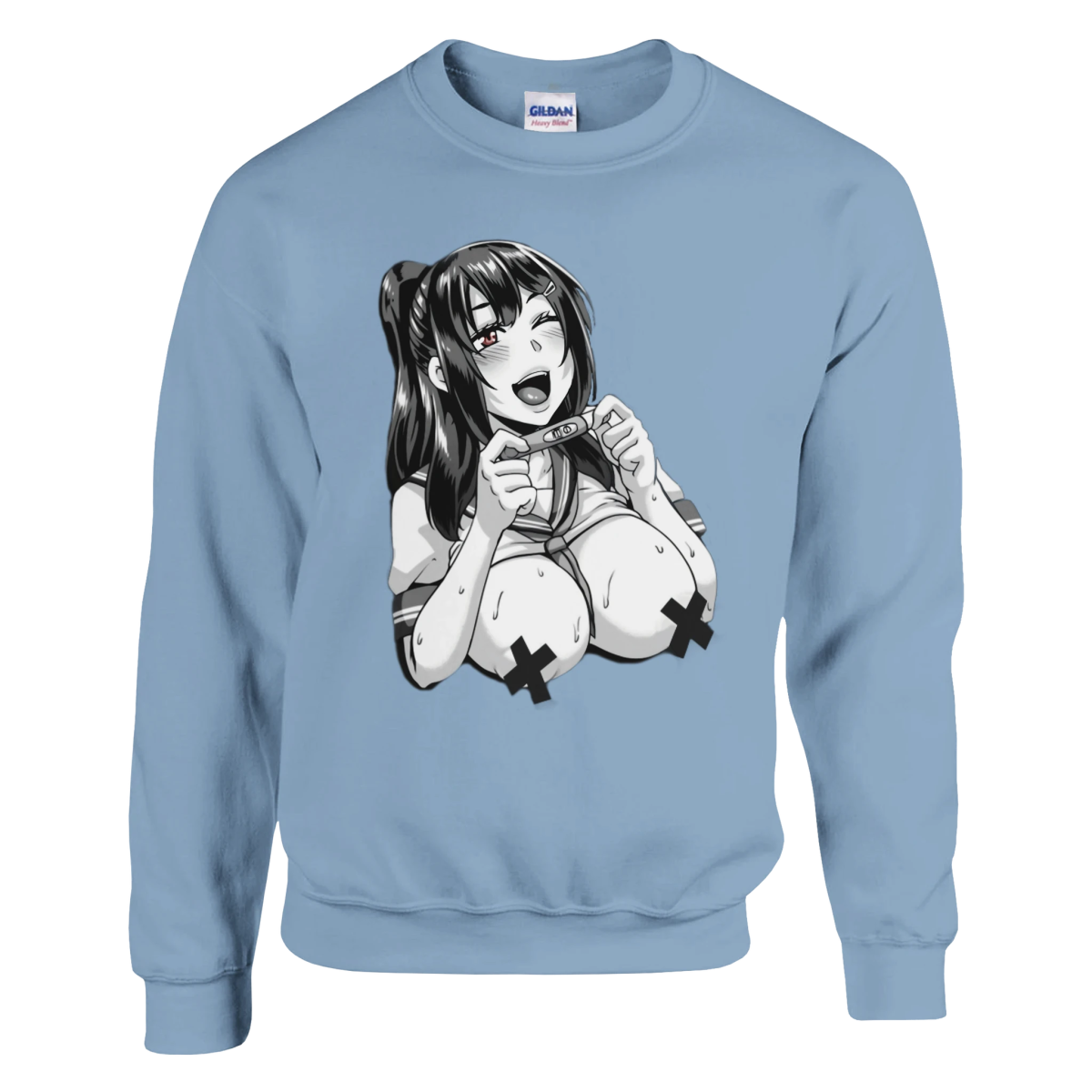 Sweat-shirt à Col Rond Unisexe | Jeune Fille à l'Expression Vive - Hentai - Design Graphique Sweat-shirt - KAWAII FAVIE