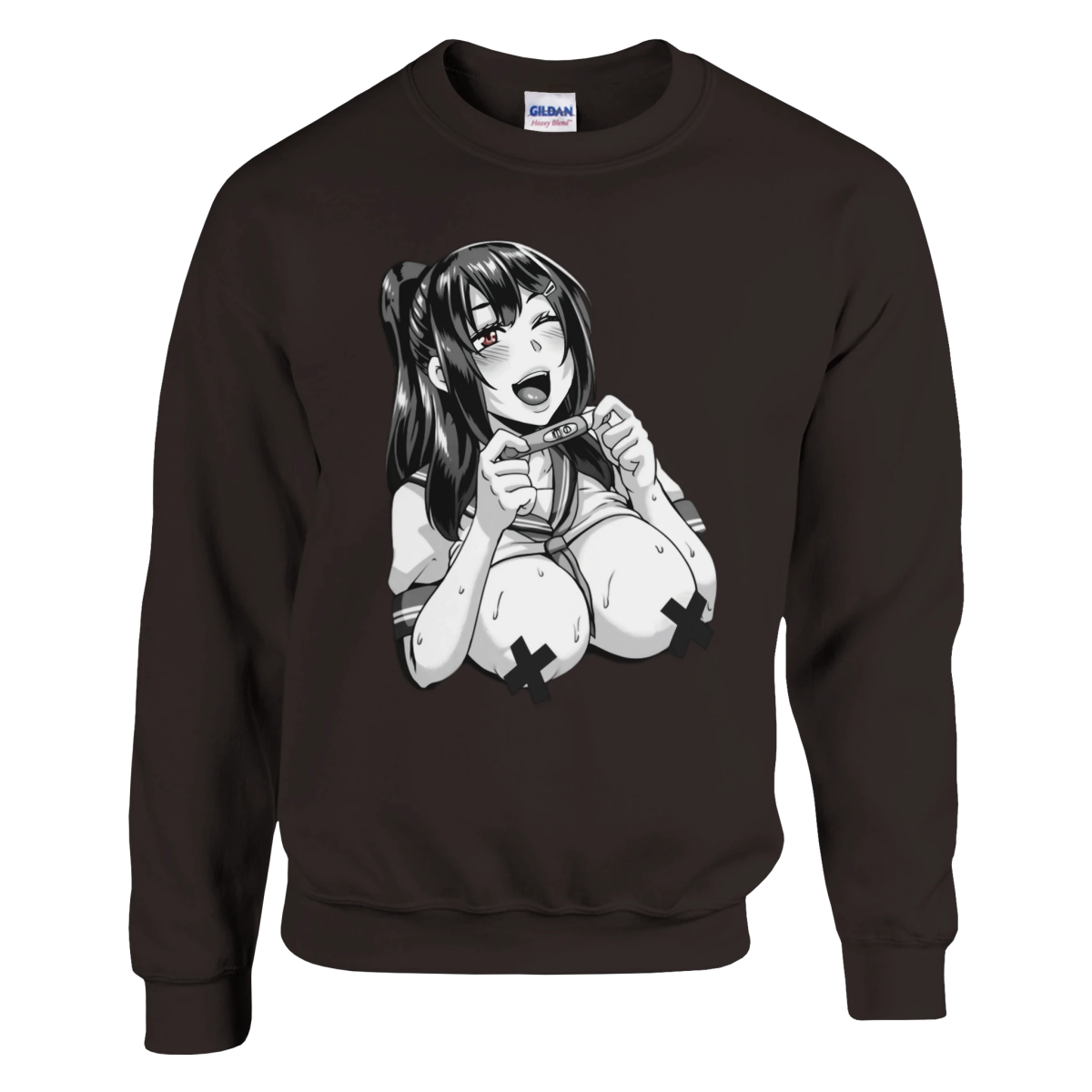 Sweat-shirt à Col Rond Unisexe | Jeune Fille à l'Expression Vive - Hentai - Design Graphique Sweat-shirt - KAWAII FAVIE