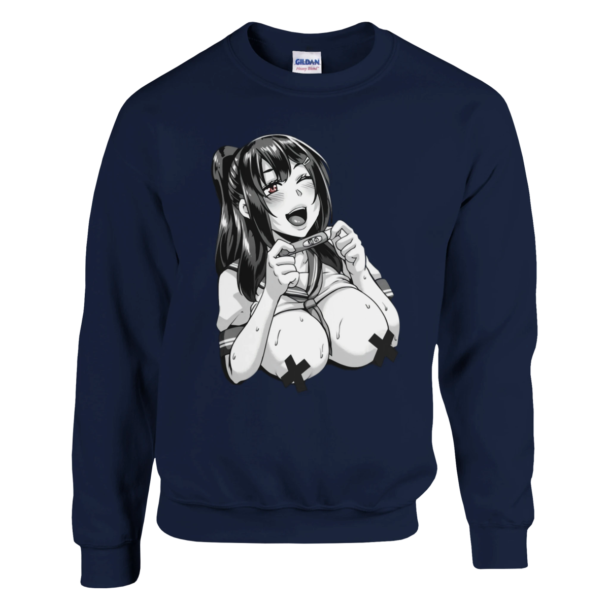Sweat-shirt à Col Rond Unisexe | Jeune Fille à l'Expression Vive - Hentai - Design Graphique Sweat-shirt - KAWAII FAVIE