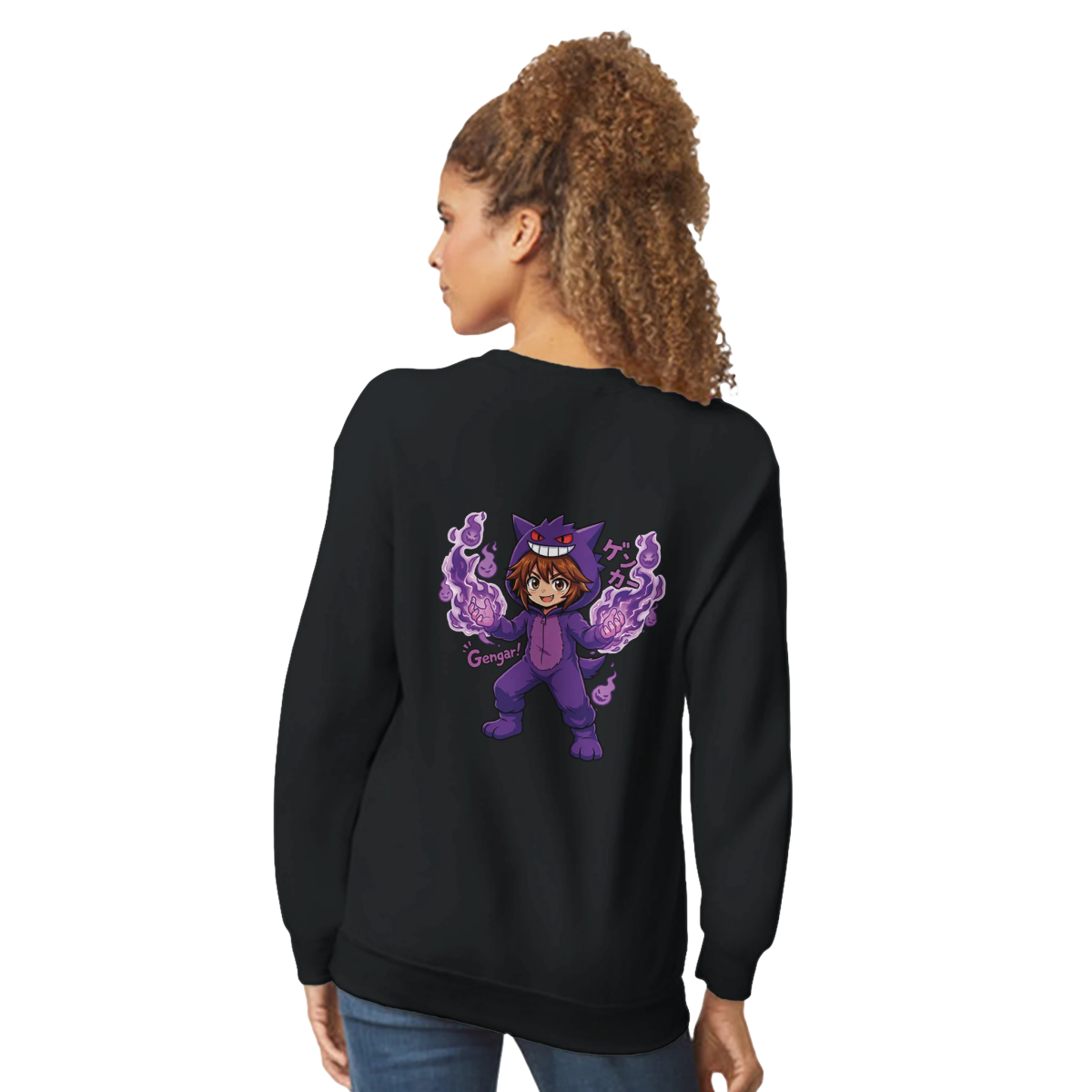 Sweat-shirt Crewneck Unisexe Classique - Ruka en Costume de Gengar | Pokémon Sweat-shirt - KAWAII FAVIE
