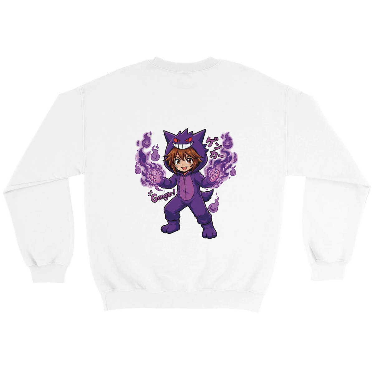 Sweat-shirt Crewneck Unisexe Classique - Ruka en Costume de Gengar | Pokémon Sweat-shirt - KAWAII FAVIE