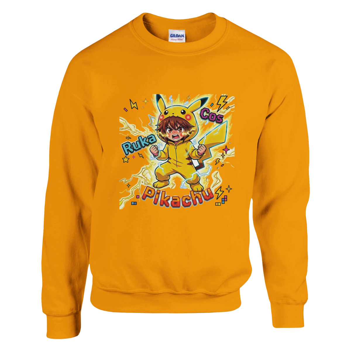 Sweat-shirt Crewneck Unisexe - Ruka en Pikachu Full Power | Pokémon Sweat-shirt - KAWAII FAVIE