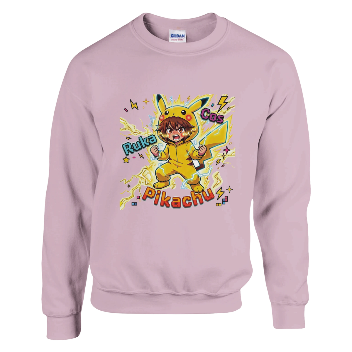 Sweat-shirt Crewneck Unisexe - Ruka en Pikachu Full Power | Pokémon Sweat-shirt - KAWAII FAVIE