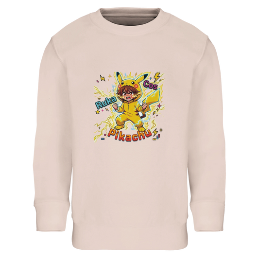 Sweat-shirt Enfant Éco - responsable | Ruka et Pikachu Pleine Puissance - Pokémon Sweat-shirt - KAWAII FAVIE