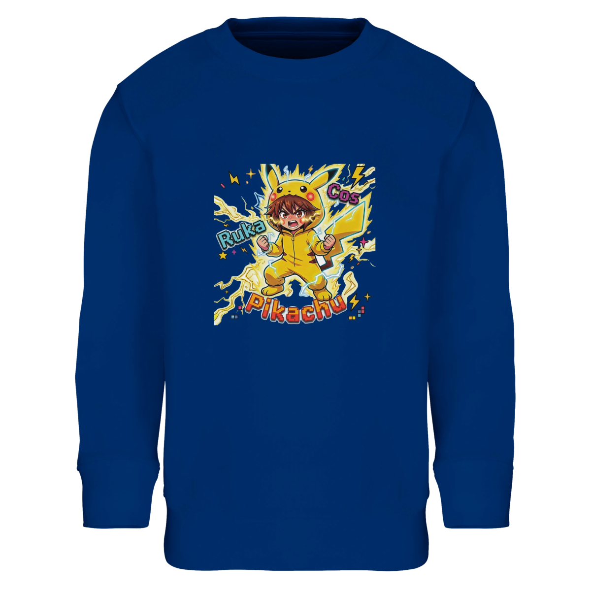 Sweat-shirt Enfant Éco - responsable | Ruka et Pikachu Pleine Puissance - Pokémon Sweat-shirt - KAWAII FAVIE