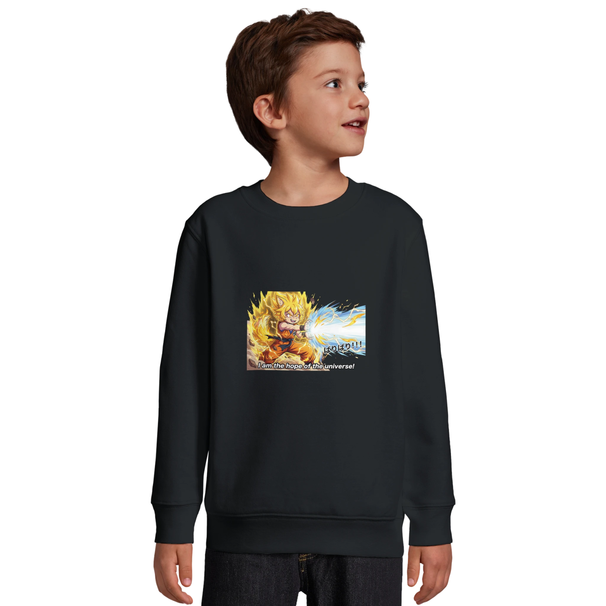 Sweat-shirt Enfant Éco - responsable - Transformation Super Saiyan de Ruka | Dragon Ball Sweat-shirt - KAWAII FAVIE