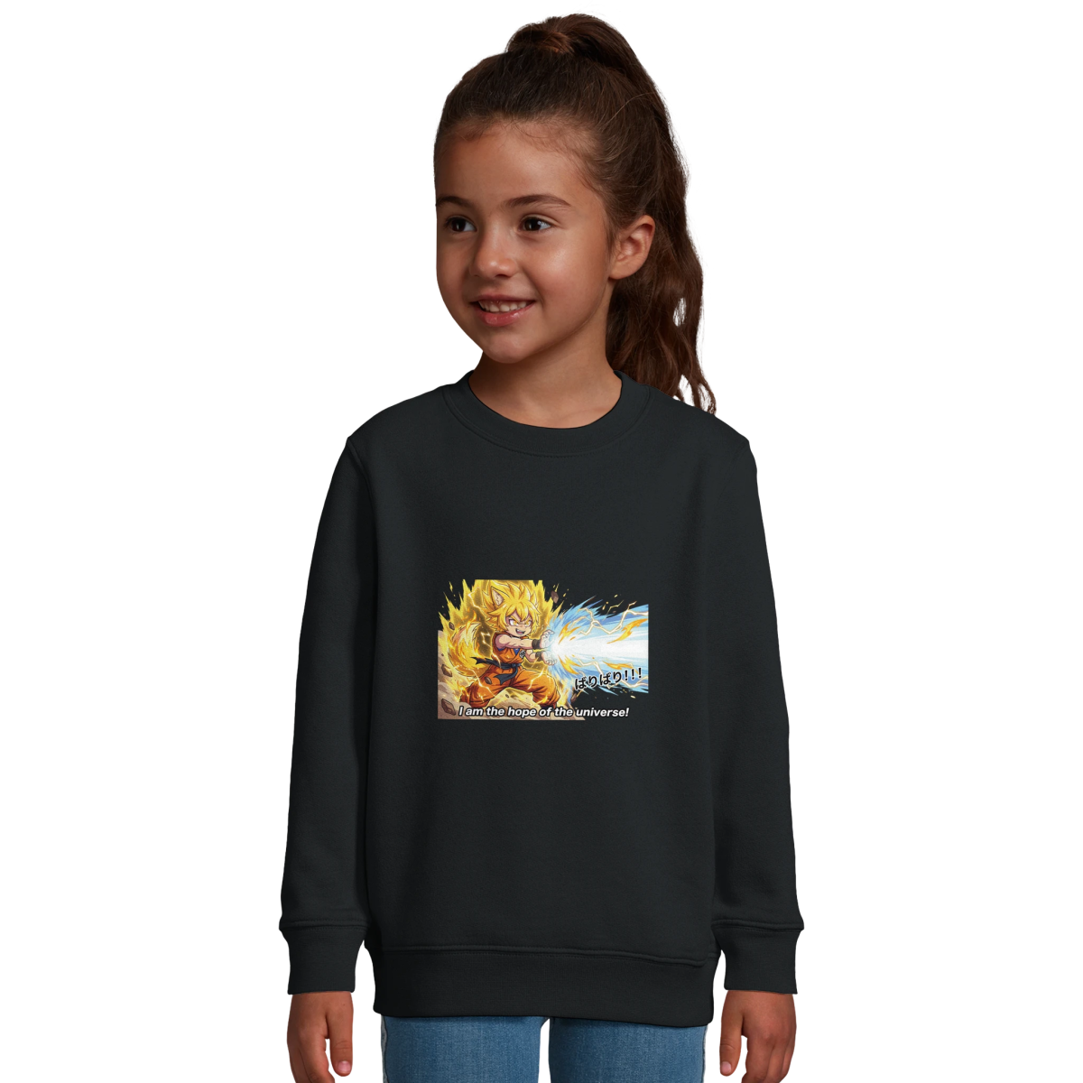 Sweat-shirt Enfant Éco - responsable - Transformation Super Saiyan de Ruka | Dragon Ball Sweat-shirt - KAWAII FAVIE