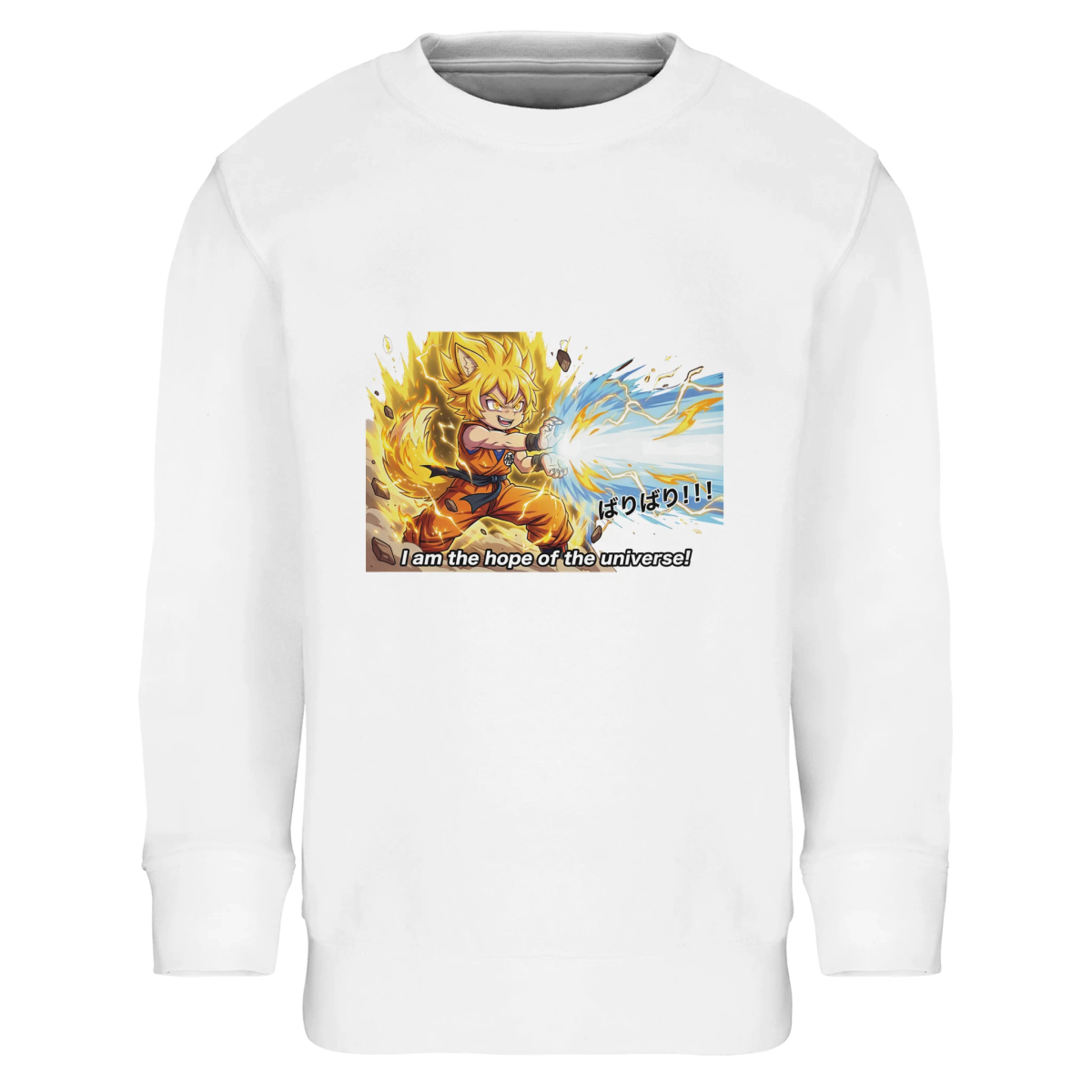 Sweat-shirt Enfant Éco - responsable - Transformation Super Saiyan de Ruka | Dragon Ball Sweat-shirt - KAWAII FAVIE