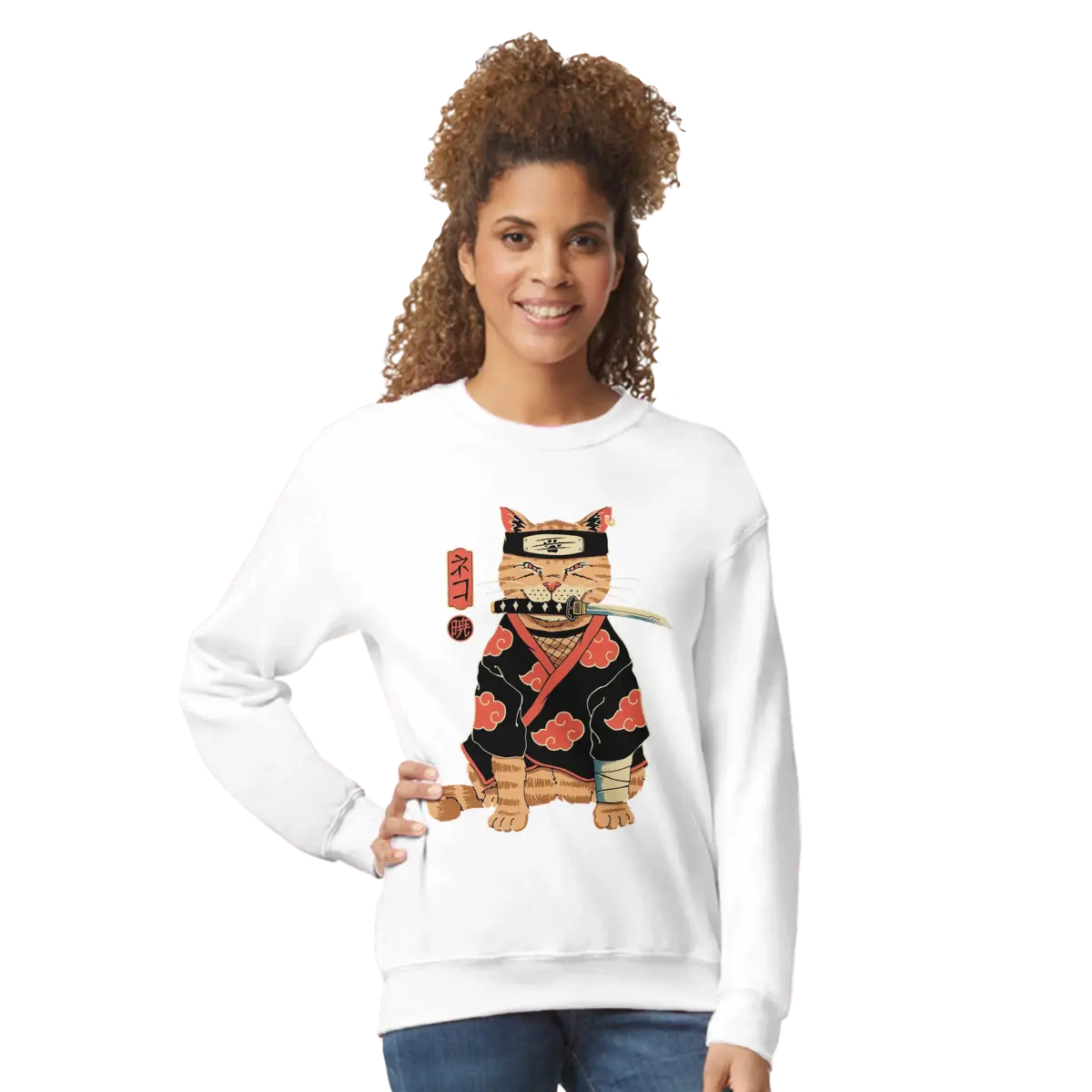 Sweat-shirt Unisexe Chat Ninja Akatsuki - Design Naruto Collector Sweat-shirt- KAWAII FAVIE