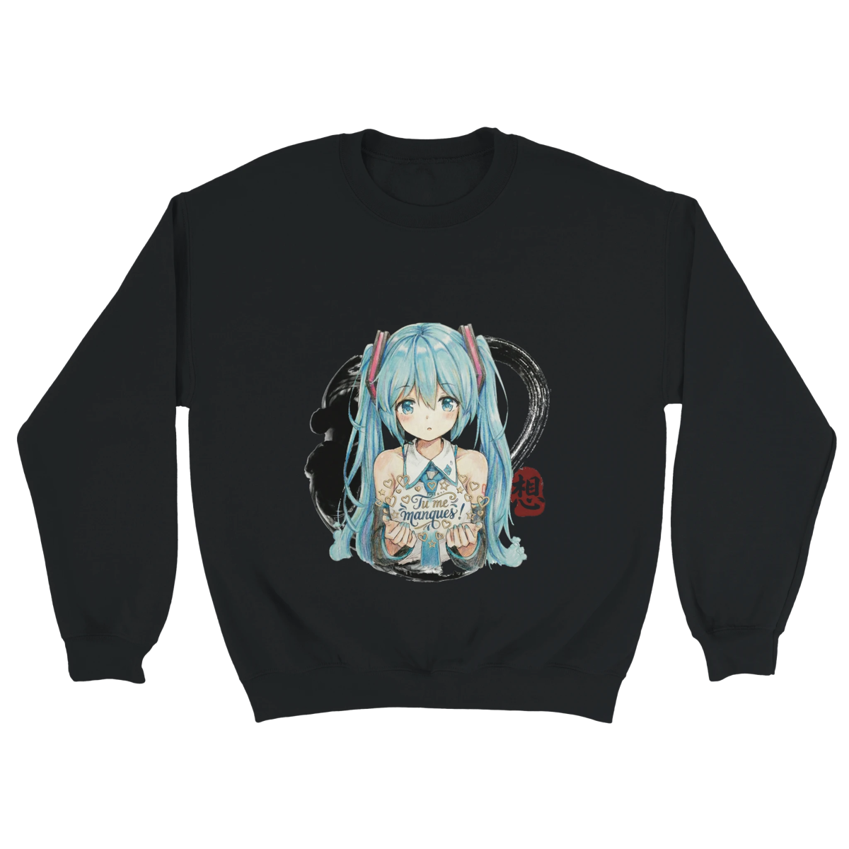 Sweat-shirt Unisexe | Hatsune Miku « Tu me manques ! » Print Material - KAWAII FAVIE