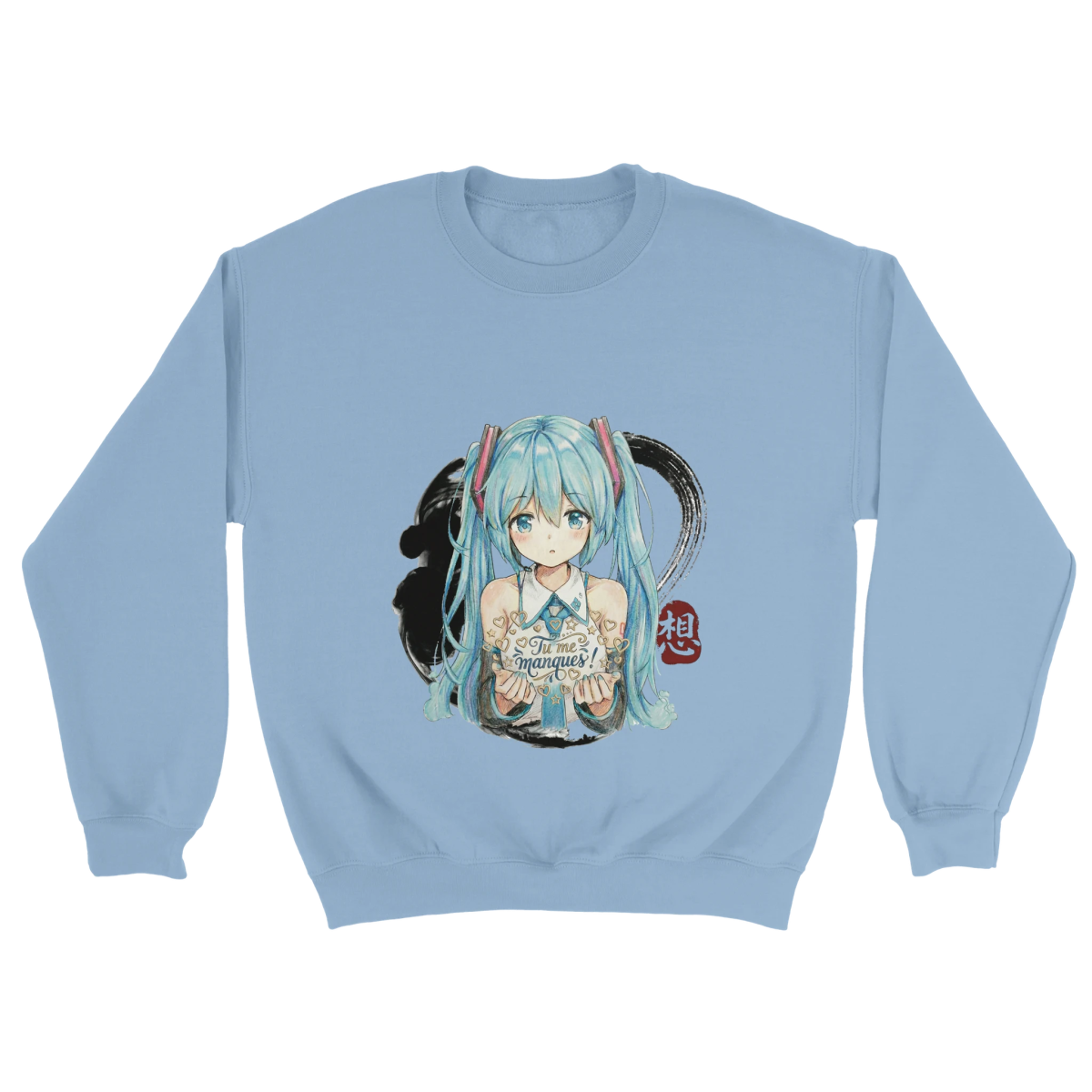 Sweat-shirt Unisexe | Hatsune Miku « Tu me manques ! » Print Material - KAWAII FAVIE