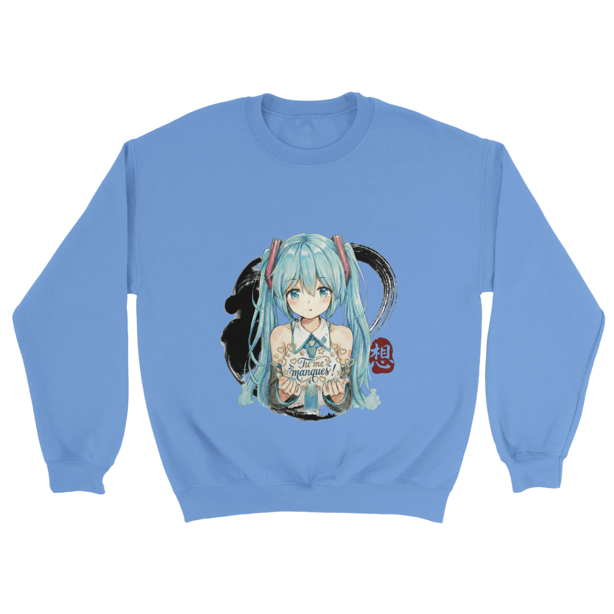Sweat-shirt Unisexe | Hatsune Miku « Tu me manques ! » Print Material - KAWAII FAVIE